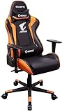 Gigabyte AGC300 V2 Aorus - Silla Gaming, 120 kg, asiento acolchado, respaldo acolchado, racing, negro y naranja